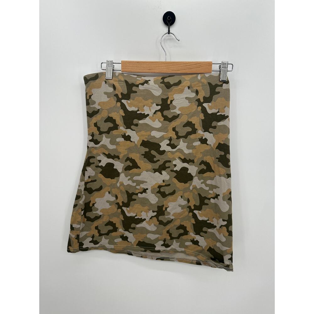 Y2K No Boundaries Camo Tube Top Women Sz XL Grunge Festival Streetwear Edgy‎